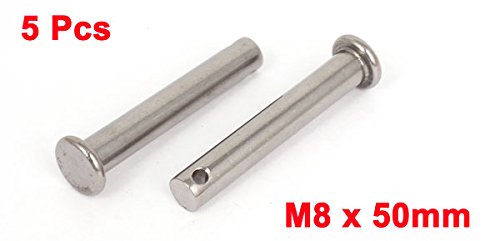 UXCELL A15060500UX0126-DM ROUR CLEVIS PINS, рамна глава, не'рѓосувачки челик, M8 x 50 mm големина