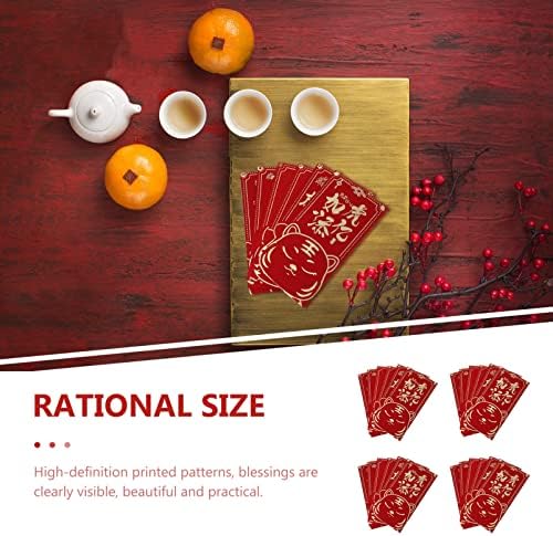 Генерички Кинески Хонгбао Црвени Пликови 24 парчиња Тигарска Шема Пликови За Подароци За Пари Црвен Пакет За 2022 Година Нова