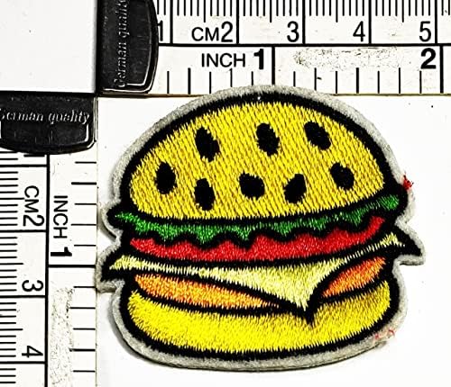 Кленплус 3 парчиња. Хамбургер Шие Железо На Везени Закрпи Цртан Филм Чизбургер Налепница Занает Проекти Додаток Шиење САМ Амблем Облека