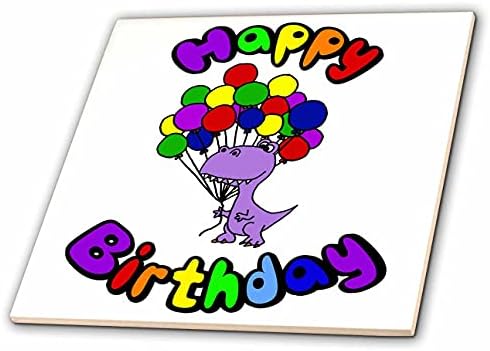 3дроза Смешни Т-рекс Диносаурус Со Балони Среќен Роденден Цртан Филм-Плочки