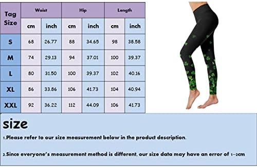Ден на Свети Патрикс Атлетски хеланки со високи половини зелени четири лисја со детелина џогер панталони Спортски полна должина Подигање