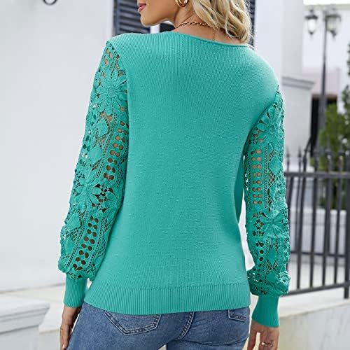 Женски џемпери со цврста боја со долга ракав со долги ракави со врвот на врвот на џемперот, палтовер, паѓа 2022 година