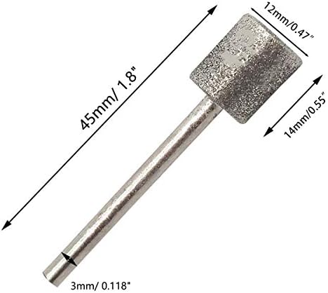 NGE 10 парчиња 12мм цилиндри со дијамантски обложени точки за мелење - 3мм Шанк