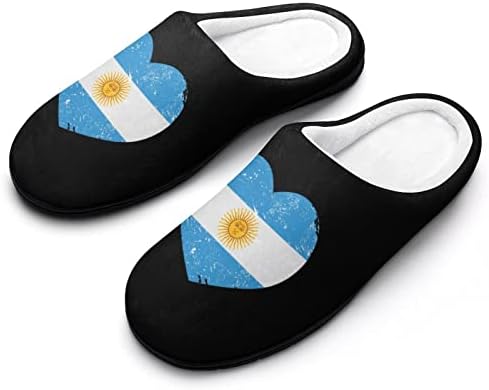 Аргентина Ретро Знаме Во Облик На Срце Женски Куќни Влечки Со Мемориска Пена Топли Домашни Чевли Што Не Се Лизгаат
