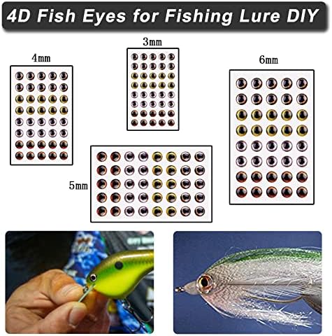 Риболов привлечни очи 4Д реални вештачки риби очи за правење мамка за риболов мува врз вртење на лажни занаети за очи DIY материјали алатка