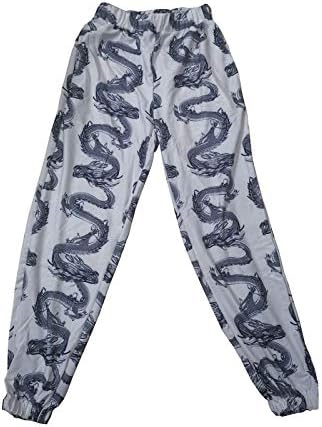 Grge beuu жени обични долги спортски џогери панталони печати градиент на вежбање панталони за џебови со џеб