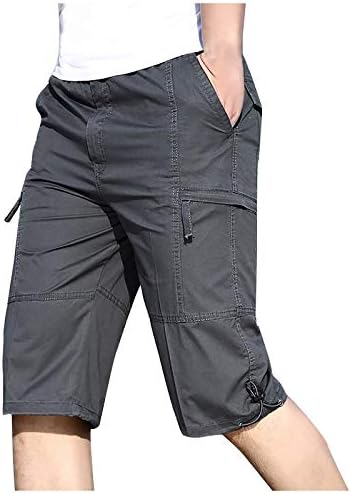 Озммјан мажи карго шорцеви еластична половината опуштена вклопена права нозе шорцеви случајни лесни работи со лесни работи со повеќе џебови