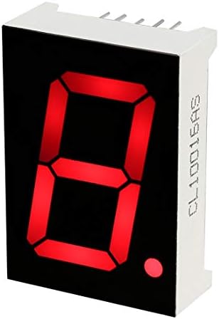 Uxcell Common Cathode 10 Pin 1 Bit 7 Segment 1.34 x 0,94 x 0,41 инчи 1 Црвена LED дисплеј дигитална цевка 5 парчиња