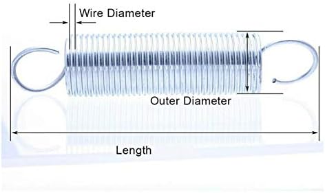 Замена на метална затегнување на затегнување 1 парче од 1,6мм со дијаметар на жица Светла галванизирана продолжена пролетна затегнување