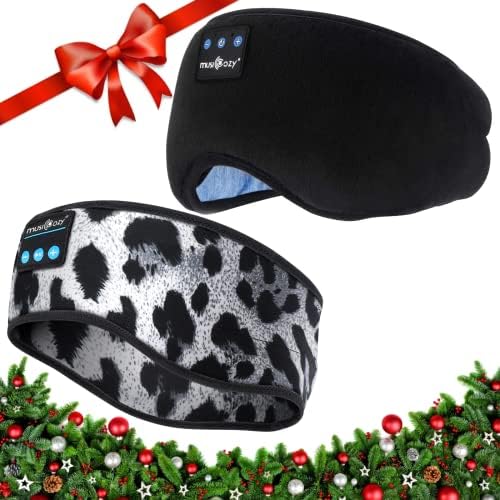 Слушалки за спиење MusicOzy Sleep Bluetooth, безжична музика Слушалки за спиење Спијте очите маска за ушни ушни уши IPX6 водоотпорен за тренингот
