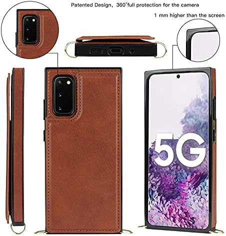 Паричник Случај За Samsung Galaxy Note20 Случај со Држач За Кредитни Картички Crossbody Торба Телефон Чанта Рамо Ремен Магнетна