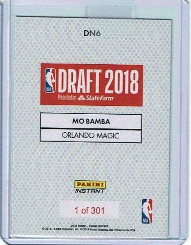 2018 Mo Bamba Orlando Magic Rookie 6 NBA Draft Pick Panini Instant Card DN6 - Кошарка за дебитантски картички за кошарка