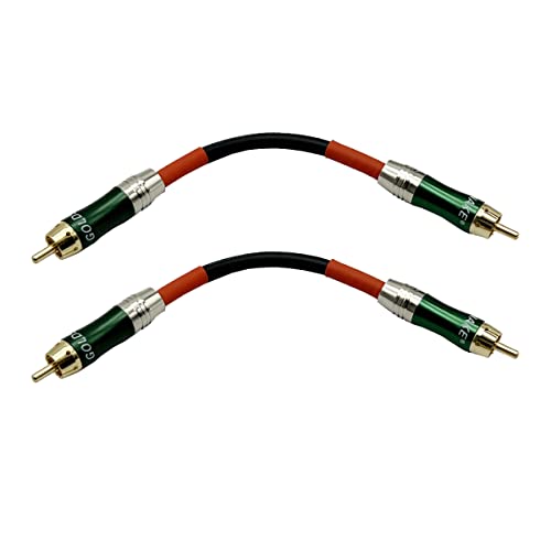Seadream RCA до RCA аудио кабел Краток 2pack 1RCA машки до 1RCA машки стерео аудио кабелски конвертор, претерани џемпери машки