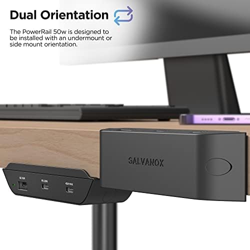 Galvanox USB C под бирото за полнење на бирото, полнач за ленти за монтирање на десктоп, PD со голема брзина на повеќе портрети