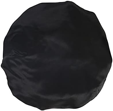 Allmatchwigs двојно слој црни сатенски хаоти со еластична лента наредени капачиња за спиење на коса и капачиња за туширање