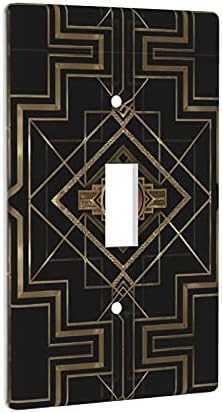 Art Deco Antique Gold Pattern Pattern Wallидна плоча Вклучување на единечна светло прекинувач за покривање Декоративен излез за покривање