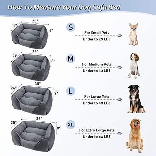 Аиперо кучиња кревет за големи средни мали кучиња машина што може да се мие правоаголник куче кревет ортопедски смирувачки