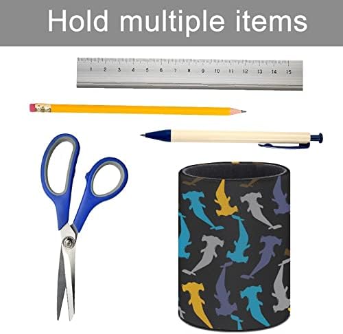 Хамерхед ајкула шема PU кожни моливи за моливче за тркалезно сад за садови за контејнери за канцеларија за канцелариски дом за канцеларија