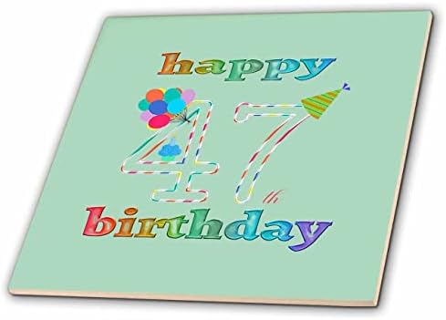 3дроза Среќен 47-ти Роденден, Кекс Со Свеќа, Балони, Капа, Шарени-Плочки
