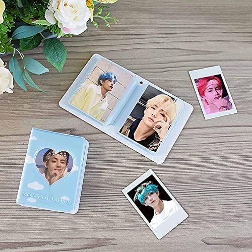 40 џебови Книга за албум со мини фотографии - 3 K -POP Holder Photocard - Binder Moceya Photocard Binder, држач за книги на визит -картички,