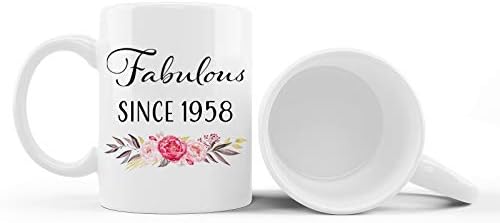 65 -ти роденденски подароци за жени, смешна 65 -годишна чаша за кафе, 1958 година 65 -ти роденденски чаши за неа, мама, тетка, сопруга, пријател, баба, сестра, колешка, чаша ч?