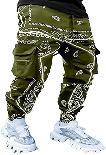 QTOCIO машки карго панталони Техника Hip Hop Hom Harem Pant Jogging Pank Jogger Sweatpants Workware Reflective Панталони со џебови