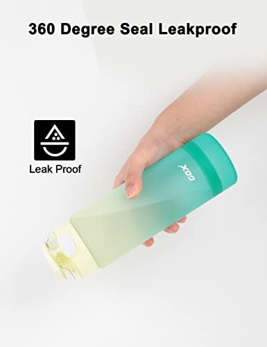 Gox 32oz Мотивациони шишиња со вода со време да пијат отпори на протекување БПА бесплатно воден бокал со временски маркер за