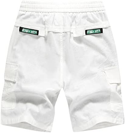 Dudubaby Mens Shorts 9 инчи Insch Multi Bag Shorts Shorts летни памучни постелнини лабави обични панталони