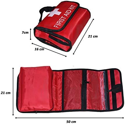 2 Пакувајте мала торба со црвена прва помош празна патување торбички за прва помош торбички Компактен спас за спасување, лекови за опстанок