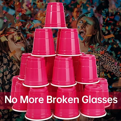 Чаши За Еднократна употреба, 100 Мини Соло Чаши, 2оз Пластични Шут Чаши, Светло Розова Мини Застрелан Стакло, Мали Партиски Чаши За Џело