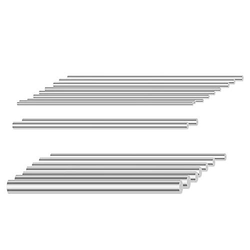 Гларкс 18 парчиња Алуминиумска Цврста Тркалезна Шипка Струг Бар Избрана За Самостојна Занаетчиска Алатка, Дијаметар 2,5-8мм Должина 100мм