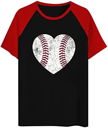 Livingивеење живот покрај шевовите, жените врвови бејзбол мајки маици со смешно велејќи дека бојата блок со краток ракав Туника манки