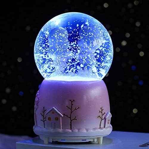 LMMDDP креативни светла во боја лебдат снегулки бела месечина двојка стаклена кристална топка музичка кутија Танабата роденденски подарок