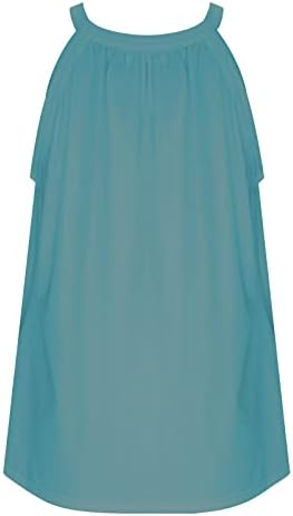 Topsенски цветно чипка за халорски резервоар врвови, облечени обични лабава лабава блуза без ракави, трендовски летни маици на врвот