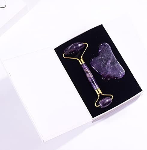Алберт Кристален ролери за убавина Масажарот за убавина од плоча постави виолетова кристална табла за стружење лак жад масажер