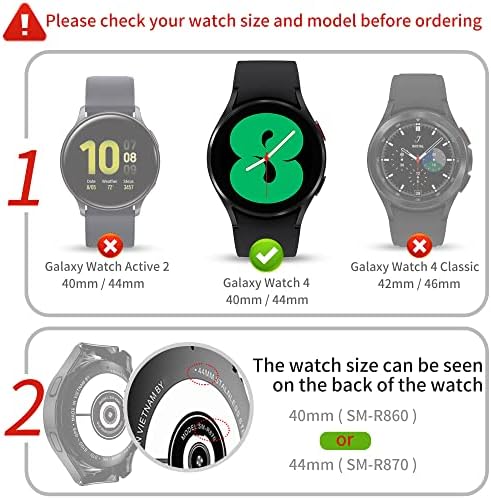 [6-Пак] Случајна кутија за блинг компатибилен со Samsung Galaxy Watch 4 40mm 2021 Заштитник, Richone Diamonds Покријте тврда рамка