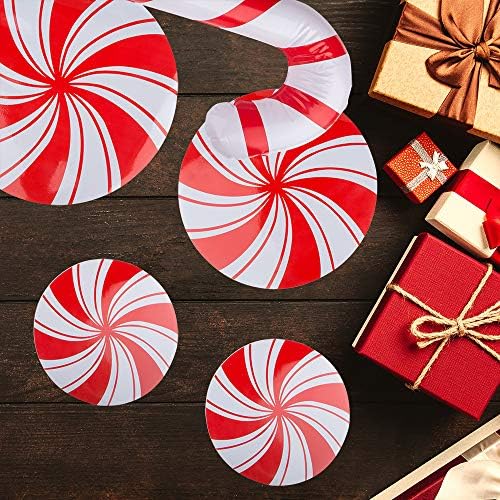 8 парчиња налепници за поди на пеперминт, налепници за Божиќни налепници за бонбони со 2 парчиња надувување на бонбони трска за украси на отворено