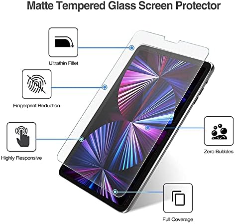 Заштитник на екранот на процте за iPad Pro 11 2021 2020 2018 Пакет со заштитник на матниот екран за iPad Pro 11 '' 3 -ти Gen / 2 -ри
