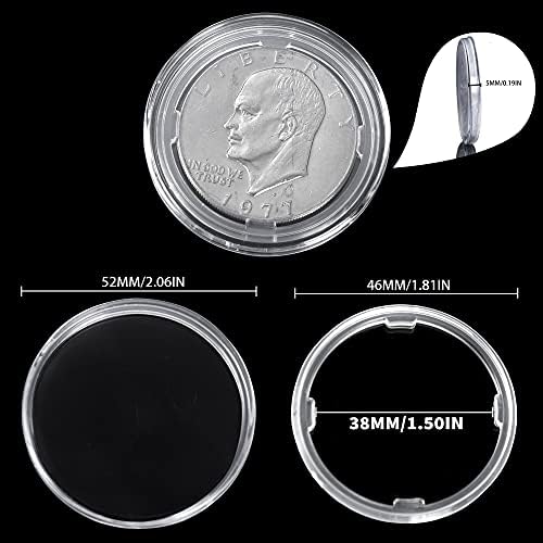 Капсули за монети со Пловечки Дихтунзи од 38 мм - Транспарентни Капсули Со Голем Долар Професионален Држач За Собирање Монети со