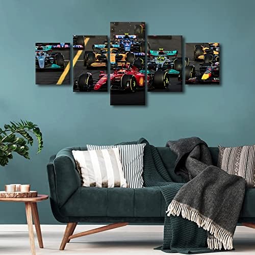 Тркачки автомобил wallиден уметнички сликарство Формула 1 трки спална соба дневна соба wallид декор f1 автомобил врамени модерни