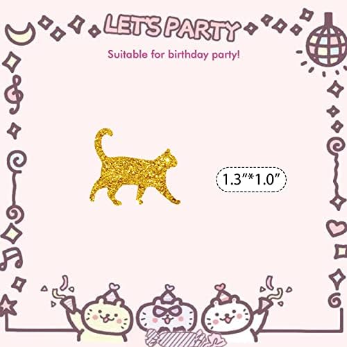 Пингај сет од 100 конфети за мачки, распрскувач на хартија за мачки, забава за мачки конфети, декор за торта со мачки, декор за роденденска