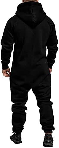 Xiaxogool Mens Hooded Sumpsuts Colution Zip Up One Piece Casual Romper Athtice Onesie Running Jogging Tracksuit со Dockects