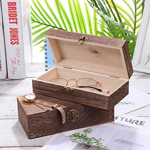 Зеродеко 3 сетови 2 парчиња ретро дрвени кутии за пакување подароци креативни издолжени кутии за складирање на подароци