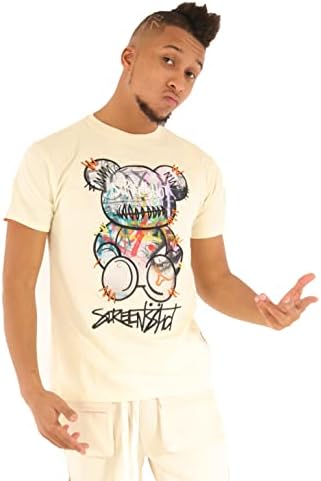 Снимка за скриншот Менс хип-хоп улична облека Премиум ТЕЕ-Урбана варситичка тркачка печ Везење со голема густина за печатење со висока