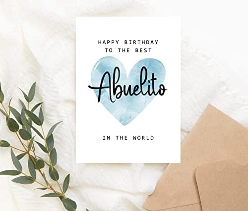 Moltdesigns Среќен роденден на најдобрата Абуелито во Светската картичка - Роденденска картичка Абуелито - картичка Абуелито - Подарок за Денот