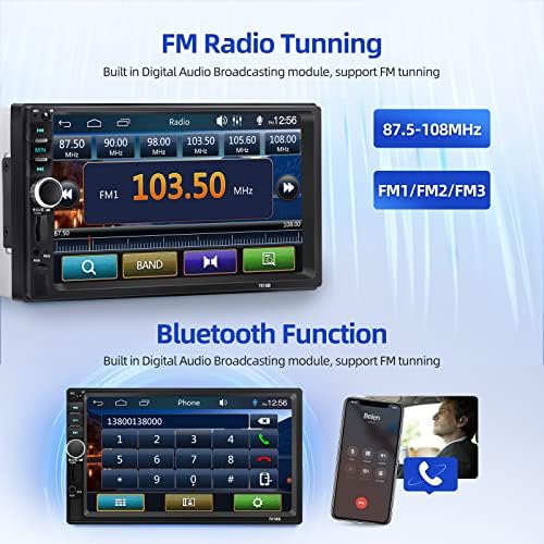 Двоен Дин Автомобил Стерео Радио Со Bluetooth 7 Инчен Екран НА Допир Mp5 Плеер Глава Единица Поддршка iOS/Android Огледало Линк FM Радио USB