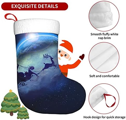 Божиќни чорапи на Аугенстер Елк Божиќно двострано камин што виси чорапи