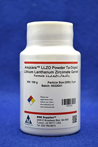 Ampcera® Llzo Powder Ta-Doped Lithium lanthanum цирконат гарнет, помине 325 мрежа, 5ум