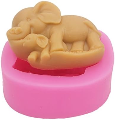 Лонгзанг слон мувла S348 уметнички силиконски сапун занает DIY рачно изработени калапи, розова