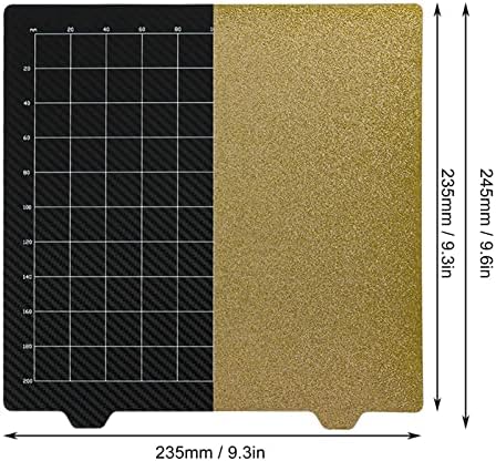 Zyyini PEI челична плоча, 235x235mm јаглеродни влакна Флексибилни додатоци за печатач со топла кревети за челични плочи за Ender 3 V2, за